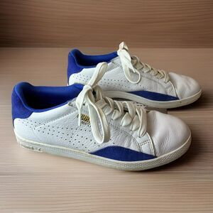 Puma Match Lo Basic Women’s White Leather Blue Suede Sneakers Size 7